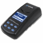 A black handheld digital meter labeled “LaMotte” and COD3 Plus Colorimeter features a screen displaying 4.1 mg/L, along with blue control buttons for easy operation.