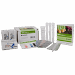 Kit d’analyse du sol NPK - 3-5880 avec tubes à essai, réactifs, tableau des couleurs, compte-gouttes, manuel d’instructions et boîte blanche — tout ce dont vous avez besoin pour analyser les niveaux de nutriments du sol.