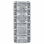 A blister pack labeled Chlorine DPD #1 RAPID (DPD 1R) containing tablets. Text includes safety warnings about boric acid and OSHA regulations, plus manufacturer information from LaMotte TestTabs, Chestertown, MD, USA.